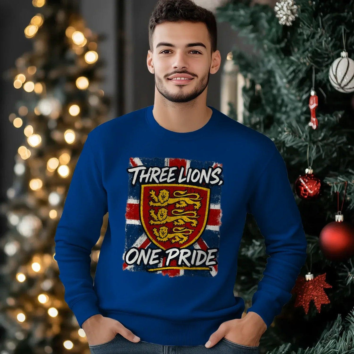 English Lion Sweatshirt - Heraldic Lions Red UK, Unisex - Celtic Wolfwear