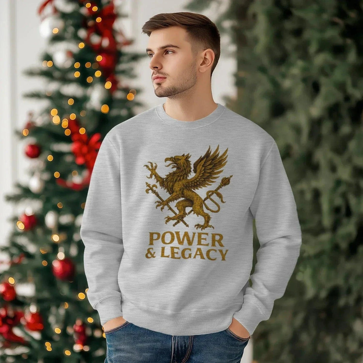 English Lion Sweatshirt - Heritage Gold Crest Ltd Unisex - Celtic Wolfwear