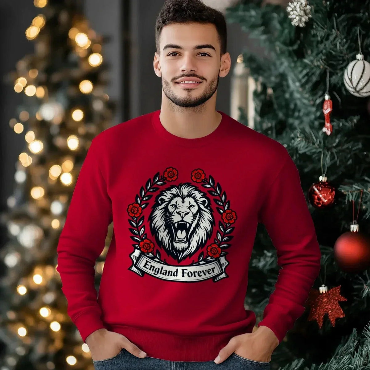 English Lion Sweatshirt - Rose Brand, Unisex Streetwear - Celtic Wolfwear