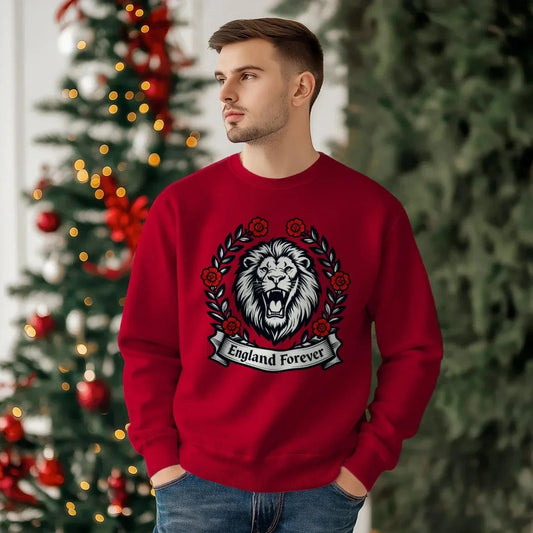 English Lion Sweatshirt - Rose Brand, Unisex Streetwear - Celtic Wolfwear