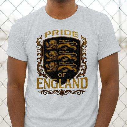 English Lion T-Shirt - Heraldic Lions Shield Tee Unisex - Celtic Wolfwear