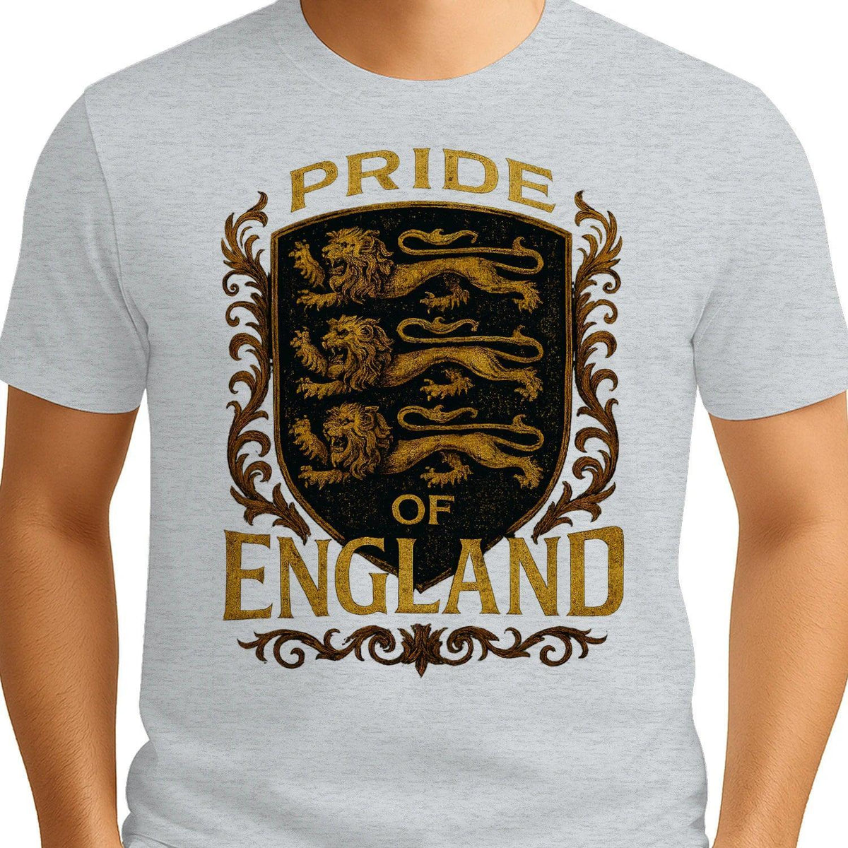 English Lion T-Shirt - Heraldic Lions Shield Tee Unisex - Celtic Wolfwear