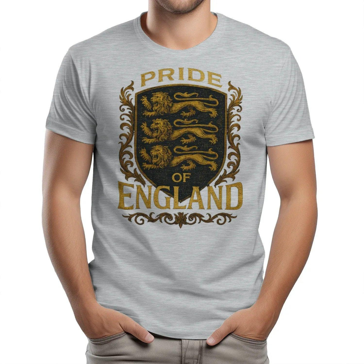 English Lion T-Shirt - Heraldic Lions Shield Tee Unisex - Celtic Wolfwear