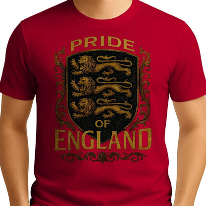 English Lion T-Shirt - Heraldic Lions Shield Tee Unisex - Celtic Wolfwear