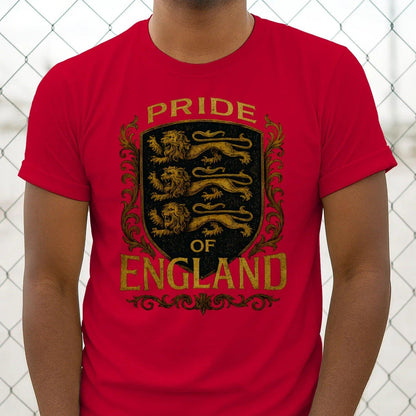 English Lion T-Shirt - Heraldic Lions Shield Tee Unisex - Celtic Wolfwear