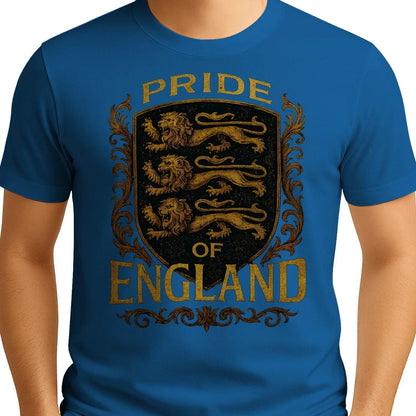 English Lion T-Shirt - Heraldic Lions Shield Tee Unisex - Celtic Wolfwear