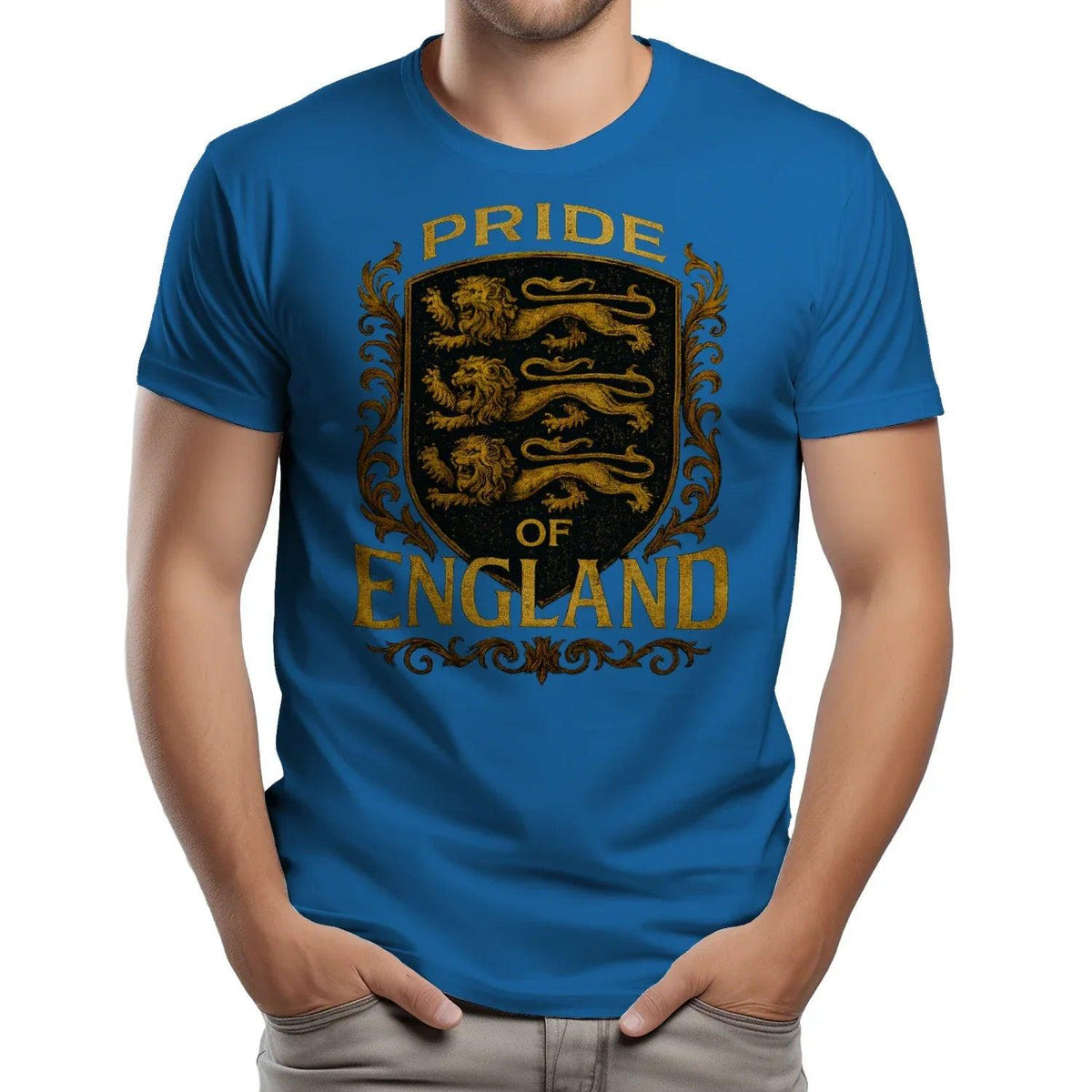 English Lion T-Shirt - Heraldic Lions Shield Tee Unisex - Celtic Wolfwear