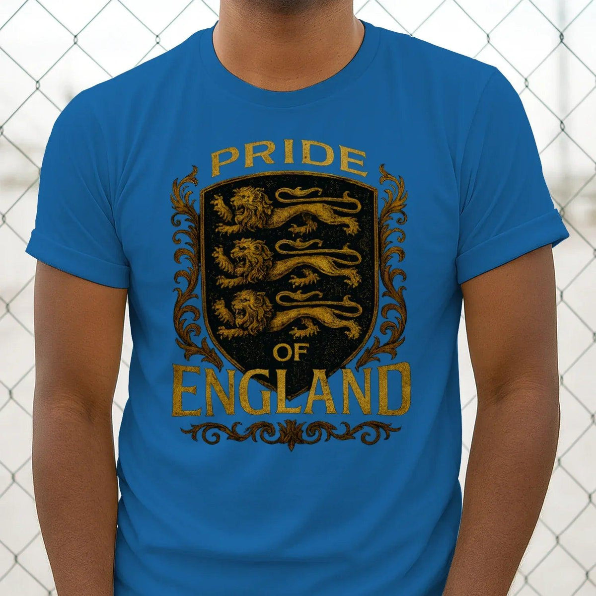 English Lion T-Shirt - Heraldic Lions Shield Tee Unisex - Celtic Wolfwear