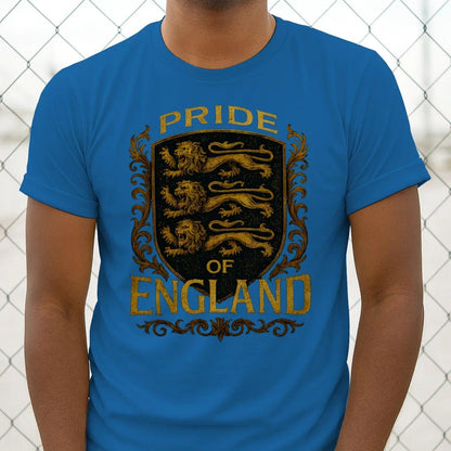 English Lion T-Shirt - Heraldic Lions Shield Tee Unisex - Celtic Wolfwear