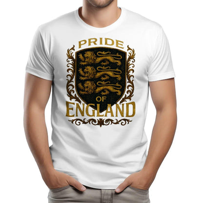 English Lion T-Shirt - Heraldic Lions Shield Tee Unisex - Celtic Wolfwear