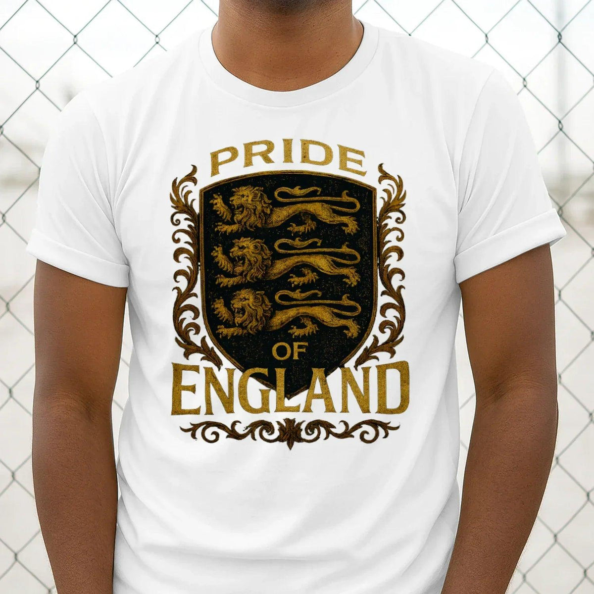 English Lion T-Shirt - Heraldic Lions Shield Tee Unisex - Celtic Wolfwear