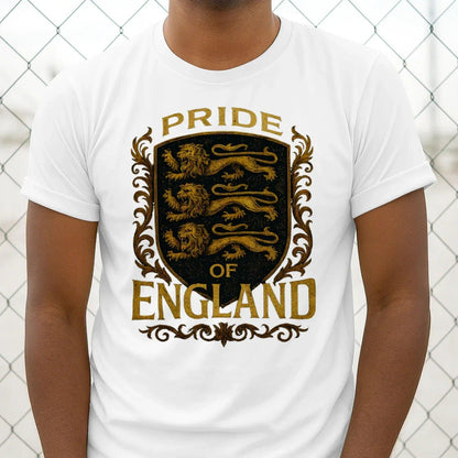 English Lion T-Shirt - Heraldic Lions Shield Tee Unisex - Celtic Wolfwear