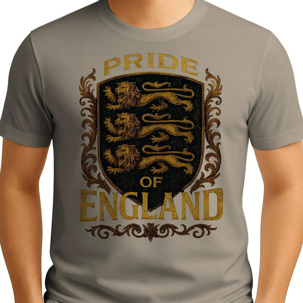 English Lion T-Shirt - Heraldic Lions Shield Tee Unisex - Celtic Wolfwear