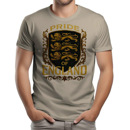 English Lion T-Shirt - Heraldic Lions Shield Tee Unisex - Celtic Wolfwear