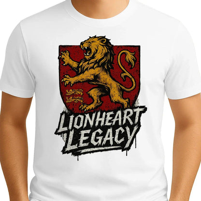 English Lion T-Shirt - Heraldic Tee Heritage Streetwear - Celtic Wolfwear