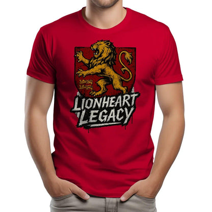 English Lion T-Shirt - Heraldic Tee Heritage Streetwear - Celtic Wolfwear