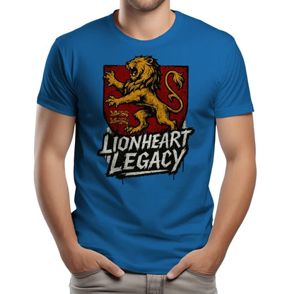 English Lion T-Shirt - Heraldic Tee Heritage Streetwear - Celtic Wolfwear