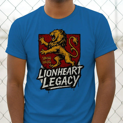English Lion T-Shirt - Heraldic Tee Heritage Streetwear - Celtic Wolfwear