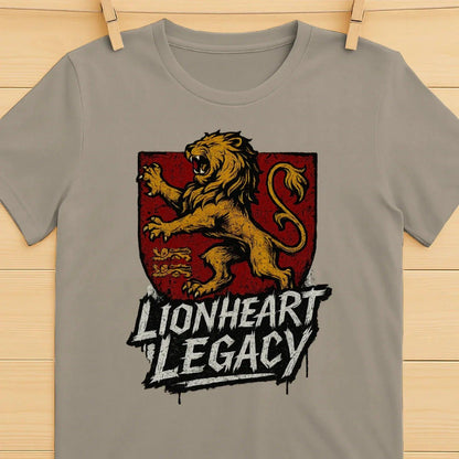 English Lion T-Shirt - Heraldic Tee Heritage Streetwear - Celtic Wolfwear