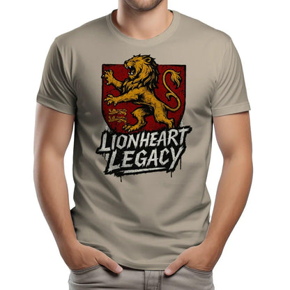 English Lion T-Shirt - Heraldic Tee Heritage Streetwear - Celtic Wolfwear