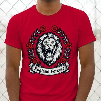English Lion T-Shirt - Roaring Tee UK Unisex Streetwear - Celtic Wolfwear