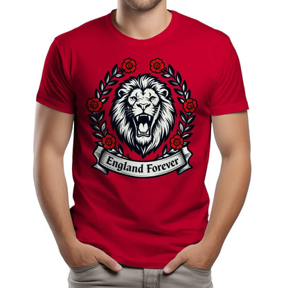 English Lion T-Shirt - Roaring Tee UK Unisex Streetwear - Celtic Wolfwear