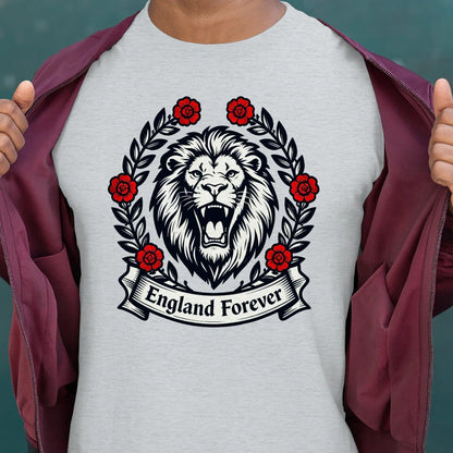 English Lion T-Shirt - Roaring Tee UK Unisex Streetwear - Celtic Wolfwear