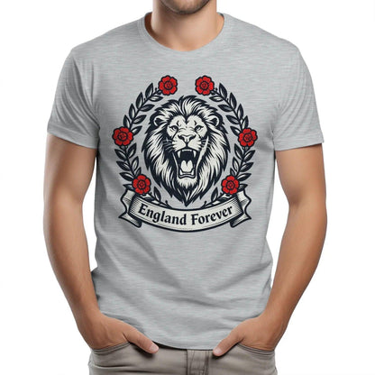 English Lion T-Shirt - Roaring Tee UK Unisex Streetwear - Celtic Wolfwear