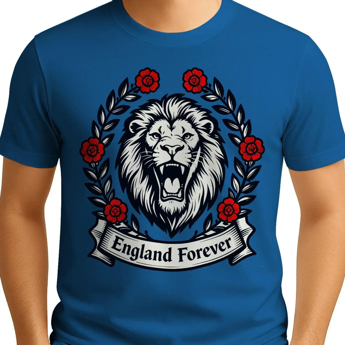 English Lion T-Shirt - Roaring Tee UK Unisex Streetwear - Celtic Wolfwear