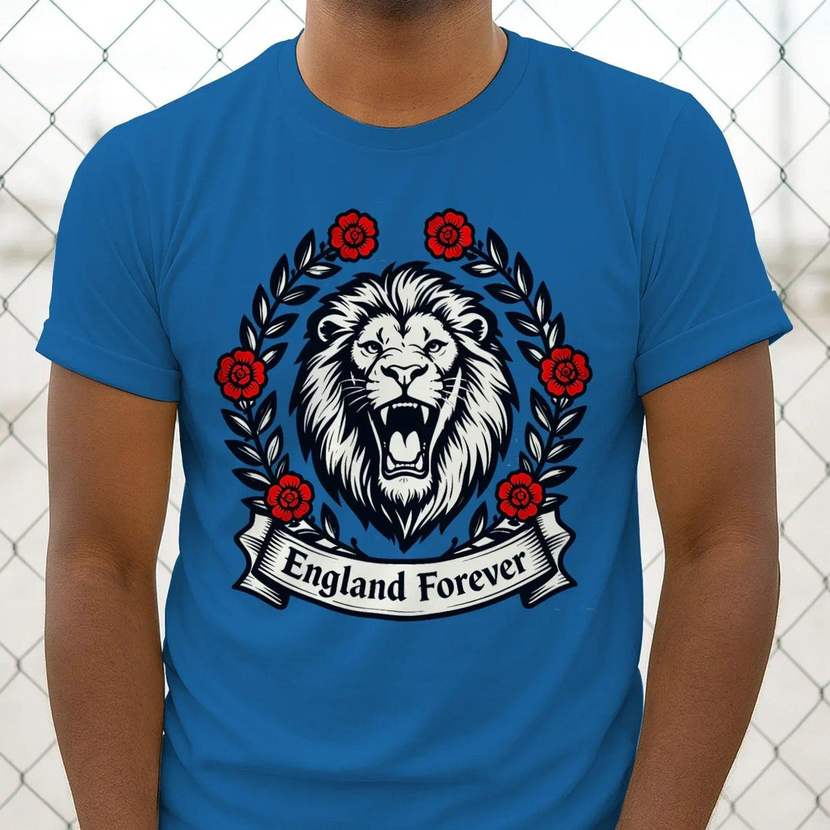 English Lion T-Shirt - Roaring Tee UK Unisex Streetwear - Celtic Wolfwear