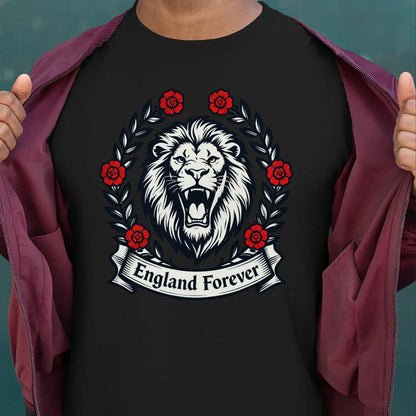 English Lion T-Shirt - Roaring Tee UK Unisex Streetwear - Celtic Wolfwear