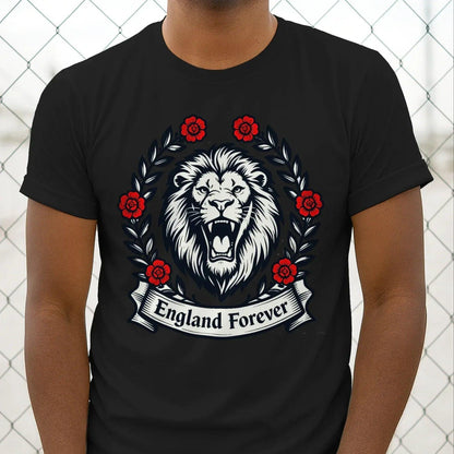 English Lion T-Shirt - Roaring Tee UK Unisex Streetwear - Celtic Wolfwear