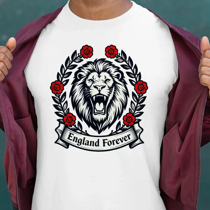 English Lion T-Shirt - Roaring Tee UK Unisex Streetwear - Celtic Wolfwear