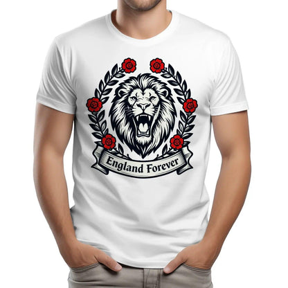 English Lion T-Shirt - Roaring Tee UK Unisex Streetwear - Celtic Wolfwear
