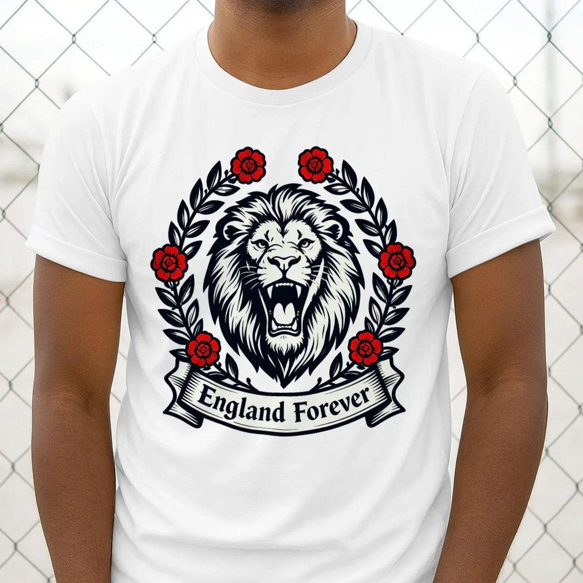 English Lion T-Shirt - Roaring Tee UK Unisex Streetwear - Celtic Wolfwear