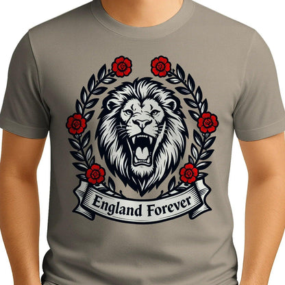 English Lion T-Shirt - Roaring Tee UK Unisex Streetwear - Celtic Wolfwear