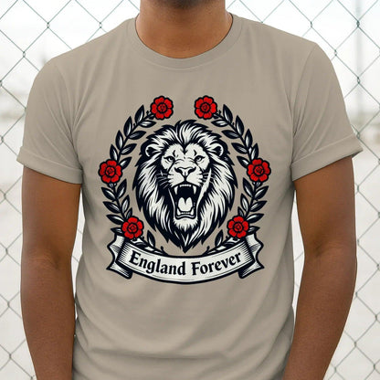 English Lion T-Shirt - Roaring Tee UK Unisex Streetwear - Celtic Wolfwear