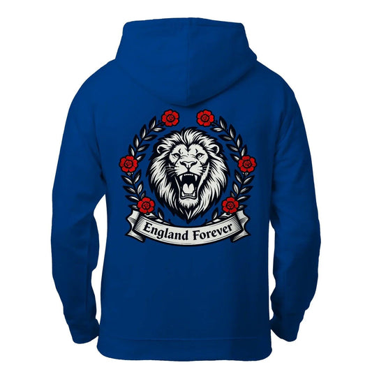 English Lion Zip Hoodie - Forever Roaring Rose, Unisex - Celtic Wolfwear