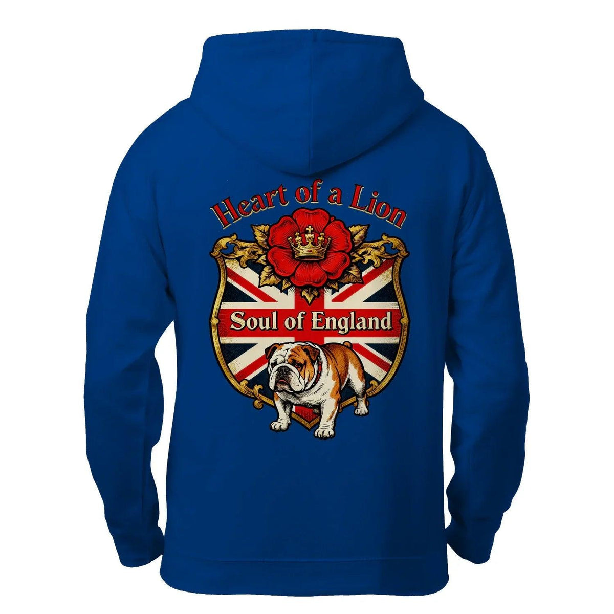 English Lion Zip Hoodie - Heart of a Soul Unisex Streetwear - Celtic Wolfwear
