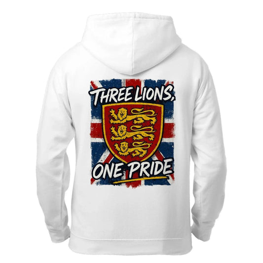 English Lion Zip Hoodie - Heraldic Lions Heritage Unisex - Celtic Wolfwear