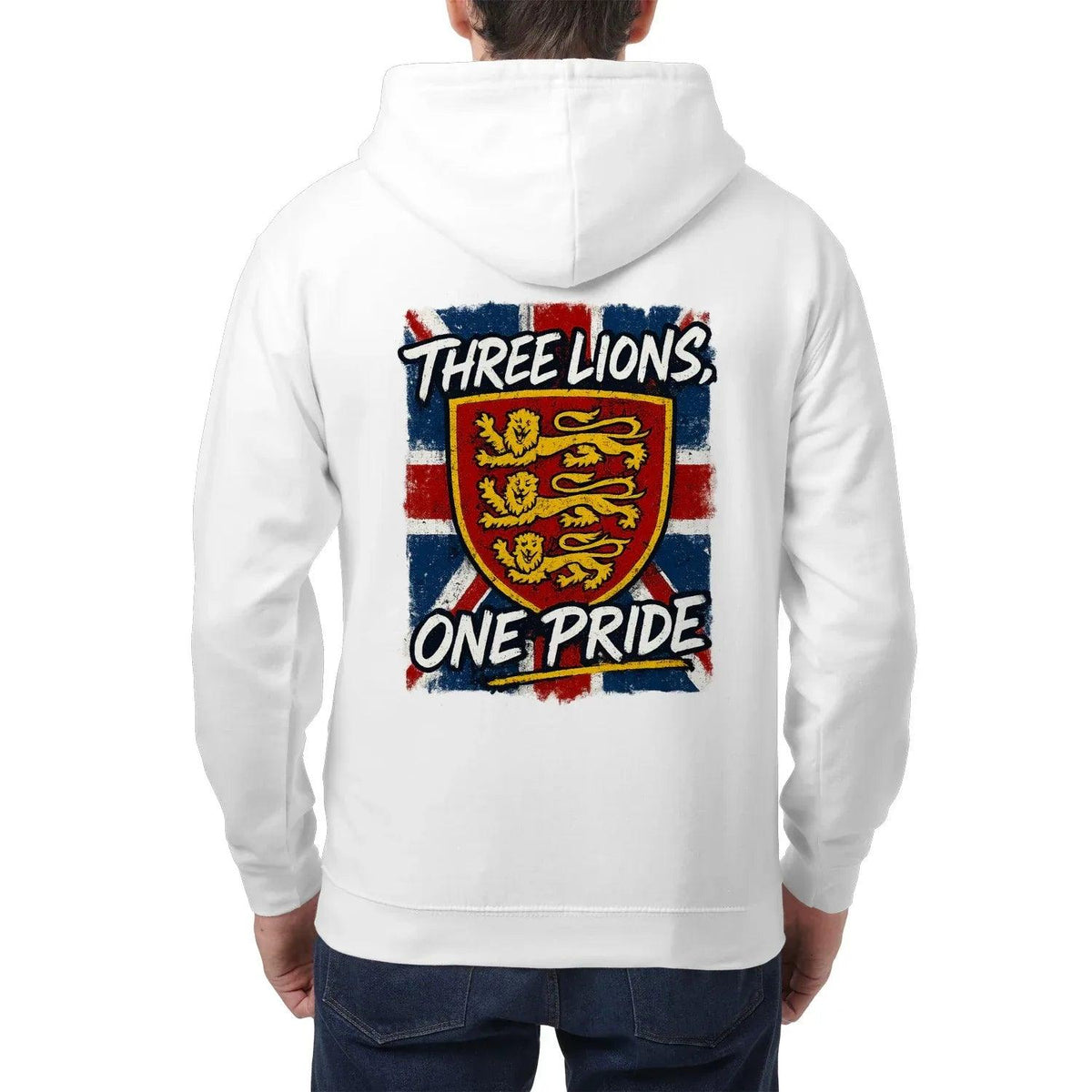 English Lion Zip Hoodie - Heraldic Lions Heritage Unisex - Celtic Wolfwear