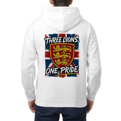 English Lion Zip Hoodie - Heraldic Lions Heritage Unisex - Celtic Wolfwear