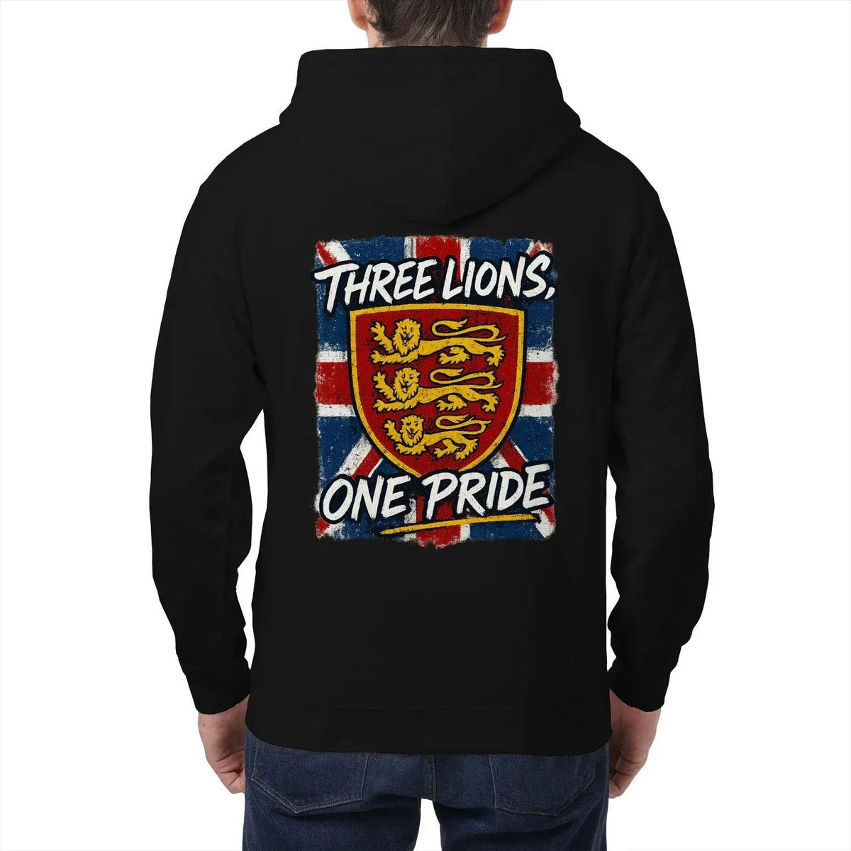 English Lion Zip Hoodie - Heraldic Lions Heritage Unisex - Celtic Wolfwear