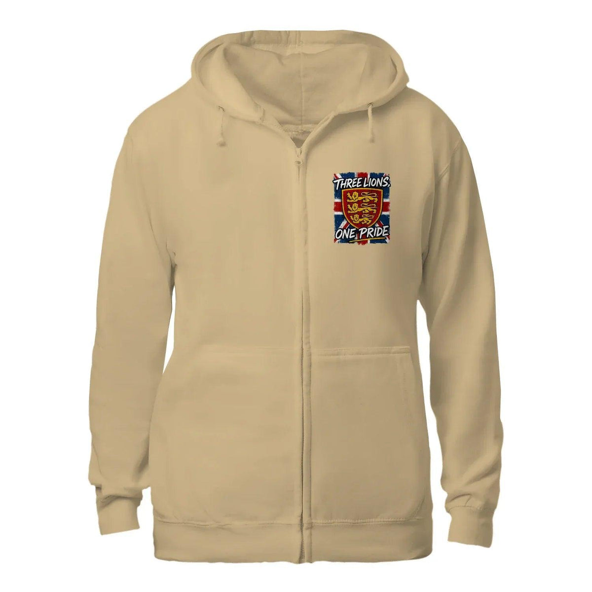 English Lion Zip Hoodie - Heraldic Lions Heritage Unisex - Celtic Wolfwear