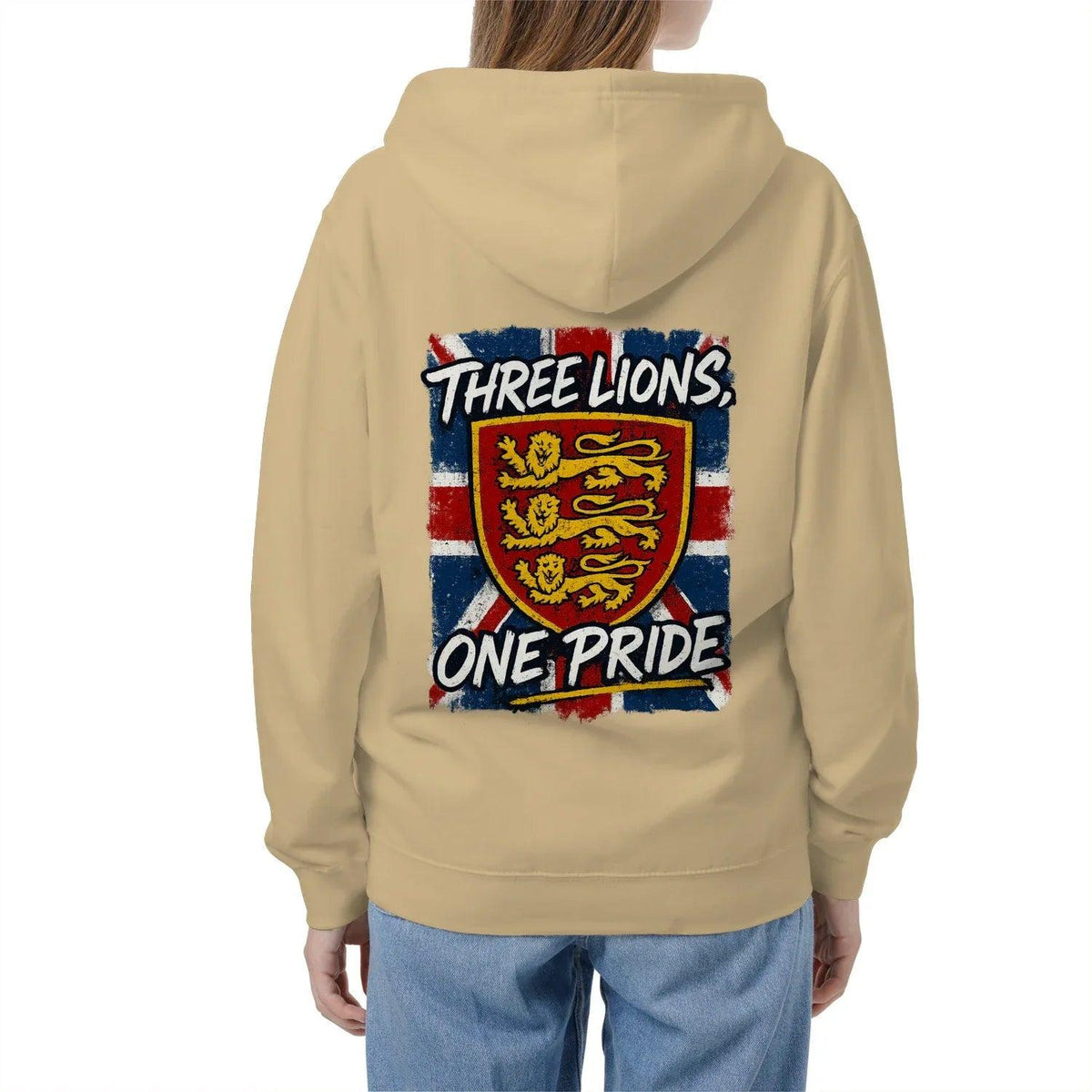 English Lion Zip Hoodie - Heraldic Lions Heritage Unisex - Celtic Wolfwear