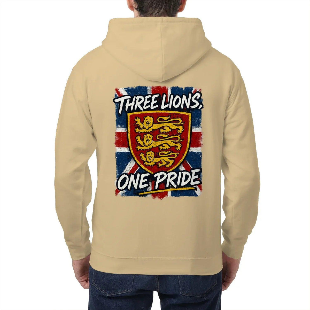 English Lion Zip Hoodie - Heraldic Lions Heritage Unisex - Celtic Wolfwear