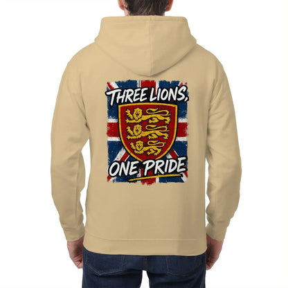 English Lion Zip Hoodie - Heraldic Lions Heritage Unisex - Celtic Wolfwear
