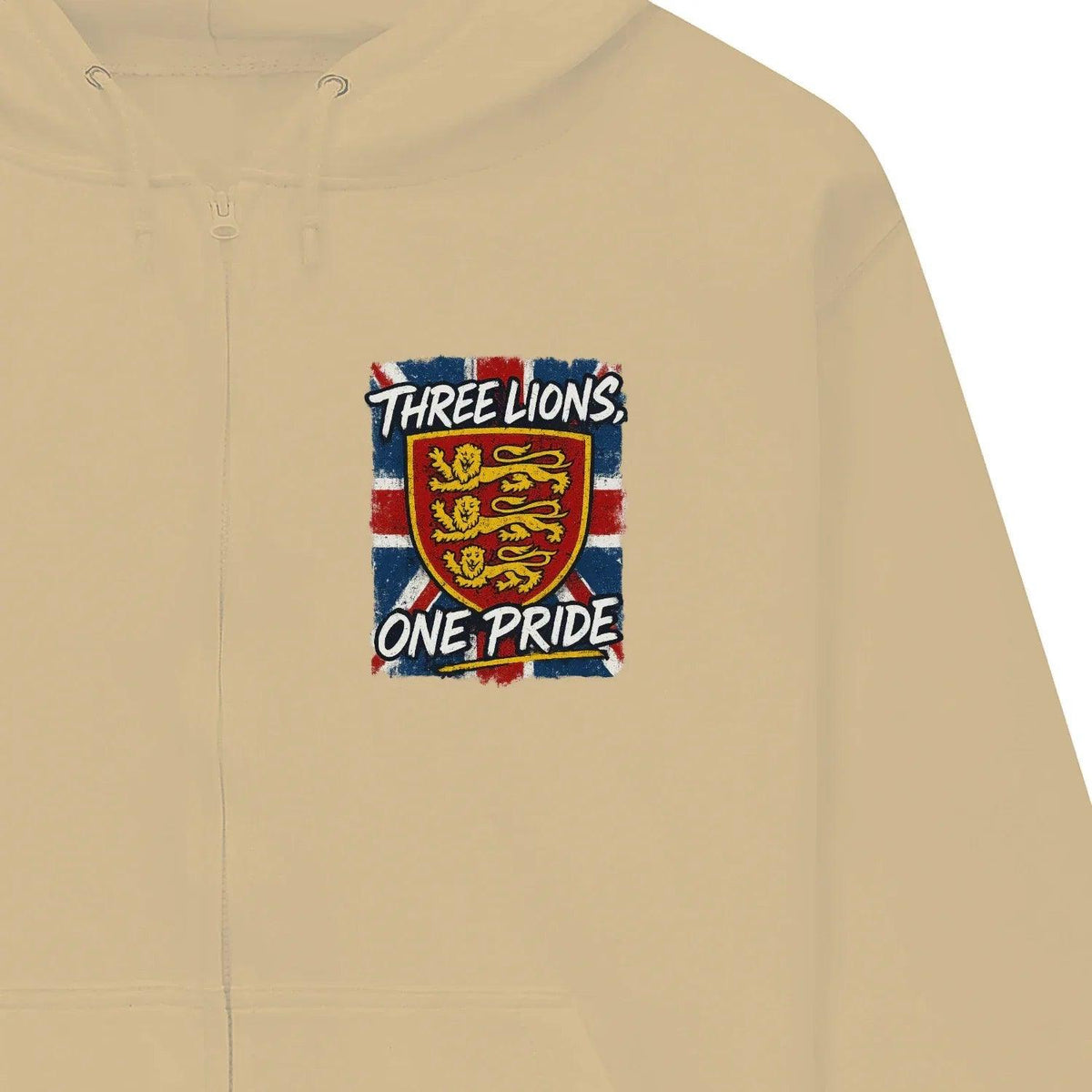 English Lion Zip Hoodie - Heraldic Lions Heritage Unisex - Celtic Wolfwear