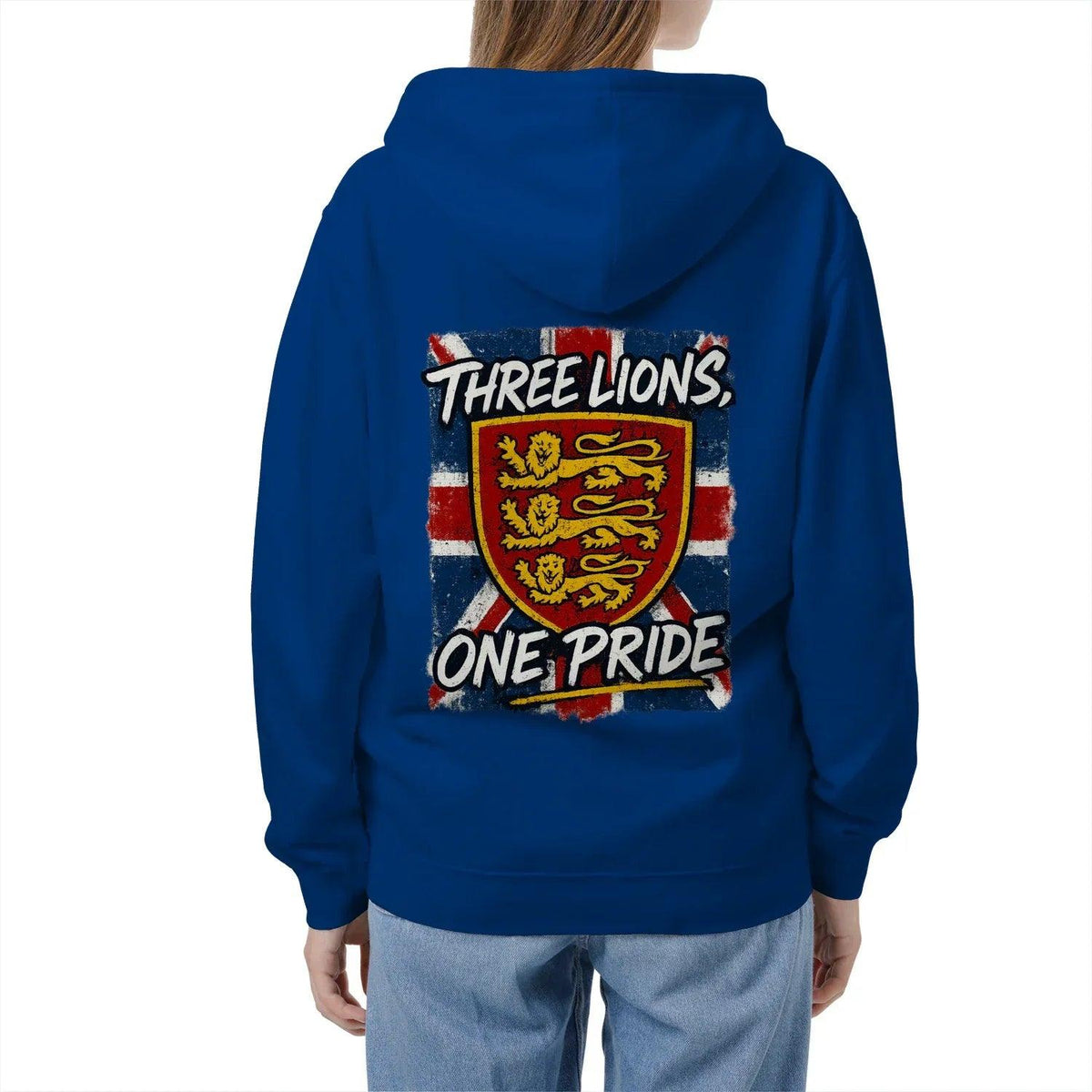 English Lion Zip Hoodie - Heraldic Lions Heritage Unisex - Celtic Wolfwear