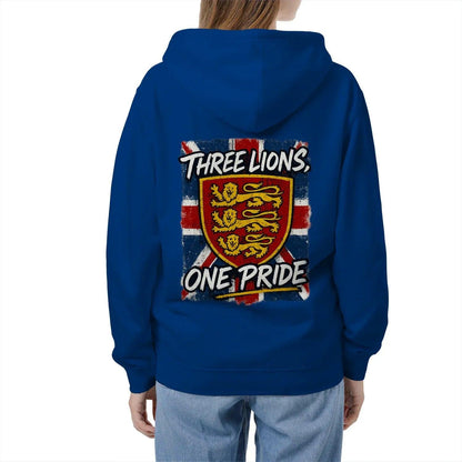 English Lion Zip Hoodie - Heraldic Lions Heritage Unisex - Celtic Wolfwear